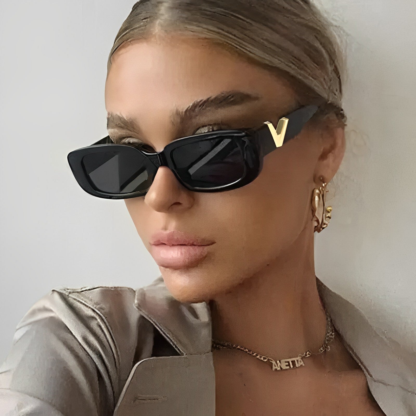 Retro Vintage Rectangular Sunglasses