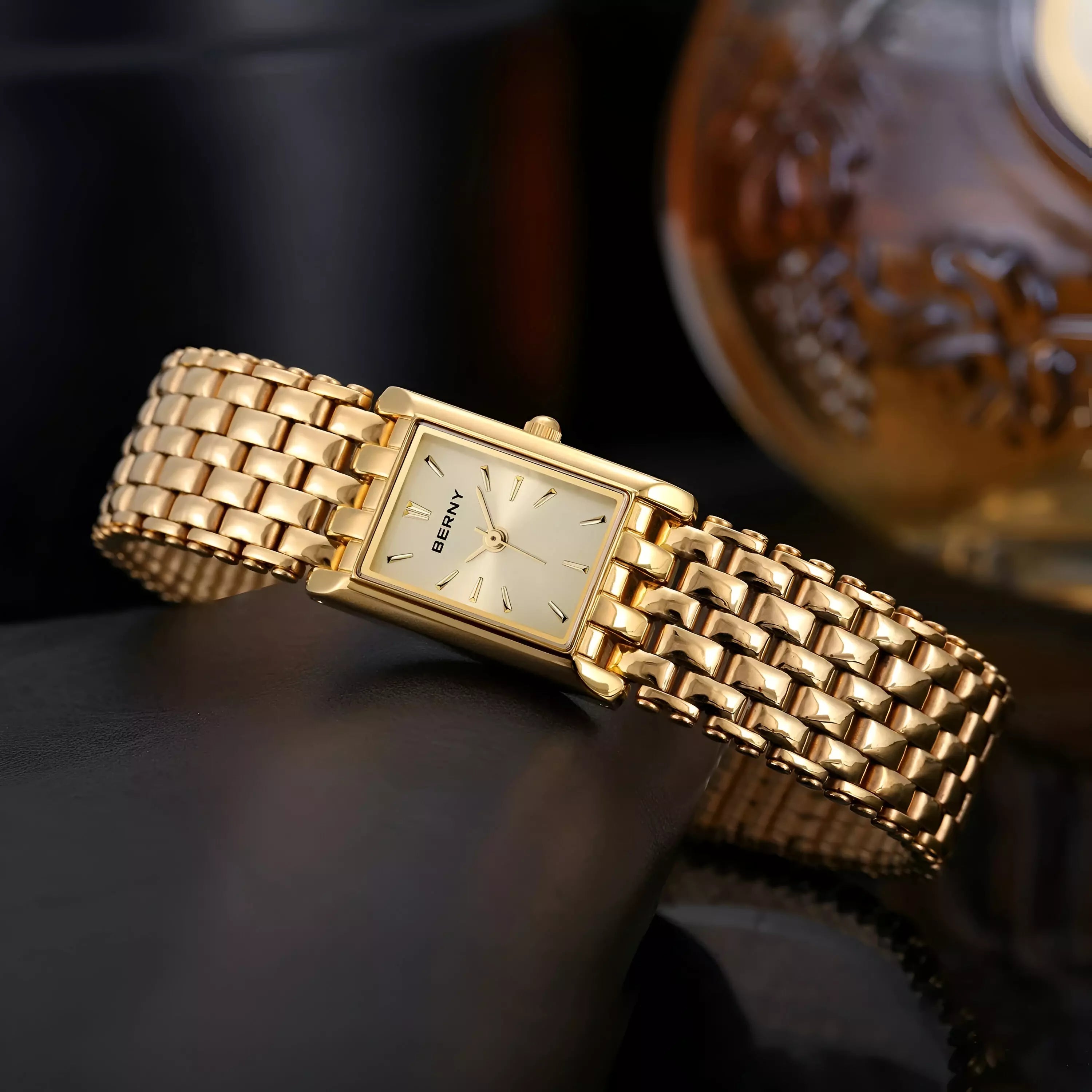 Golden Women’s Watch BERNY – Waterproof with Gift Box