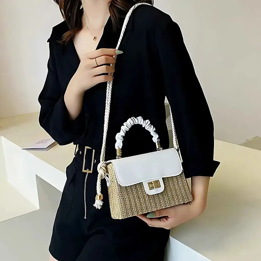 Secret White Straw Bag