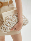 Clutch Bag with Hollow Floral Design - Carmela
