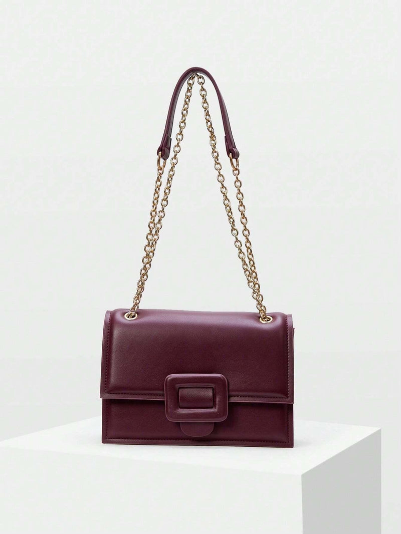 Shoulder Bag with Chain and Buckle - Stella